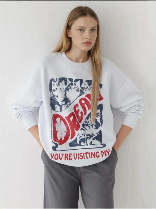Sweat-shirt imprimé à col rond hiccup - Kiabi Sweat-shirt imprimé à col rond hiccup - Kiabi
