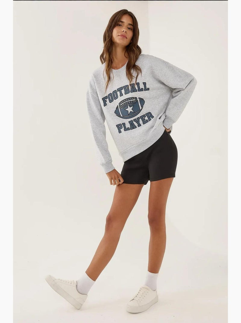 Sweat-shirt imprimé à col rond hiccup Gris - Kiabi