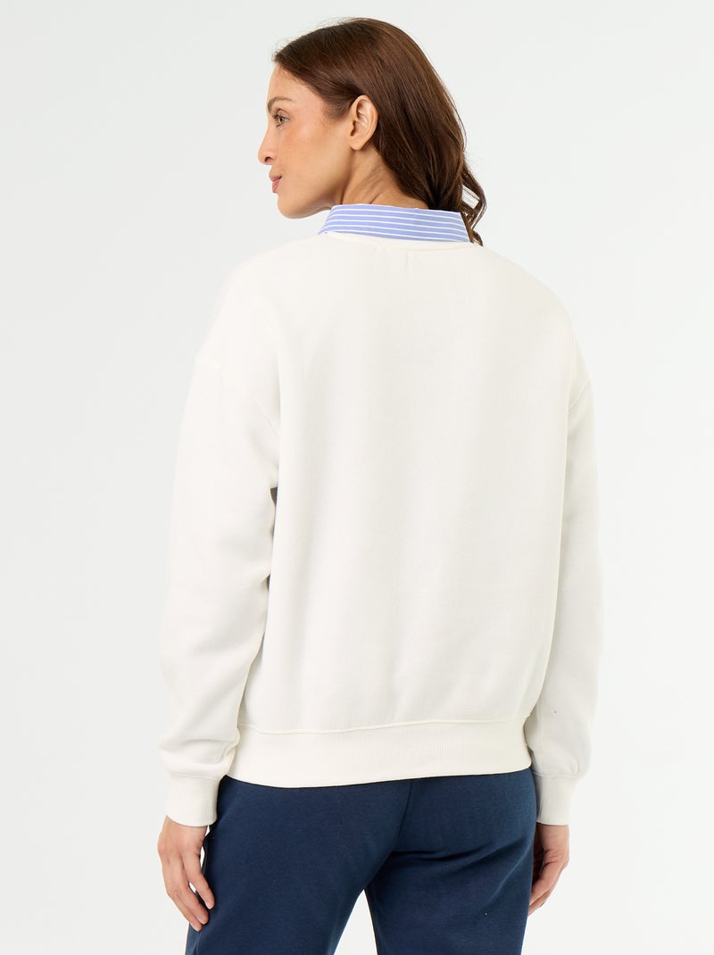 Sweat-shirt imprimé à manches longues Blanc - Kiabi