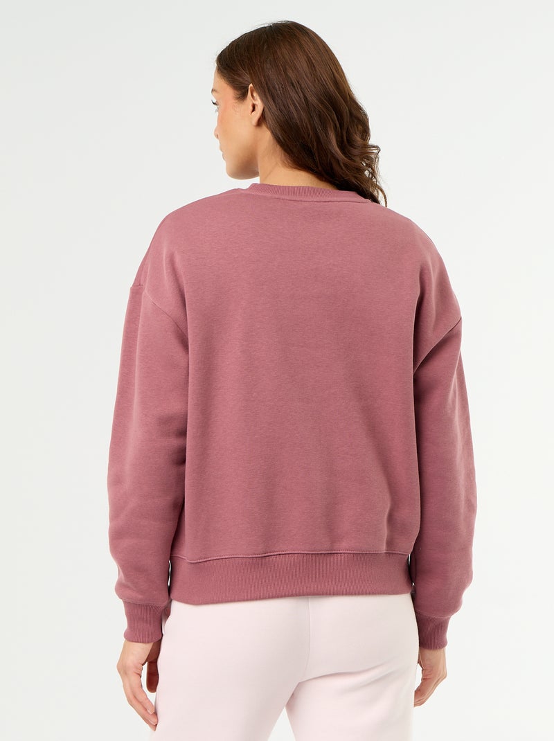 Sweat-shirt imprimé à manches longues Rose - Kiabi