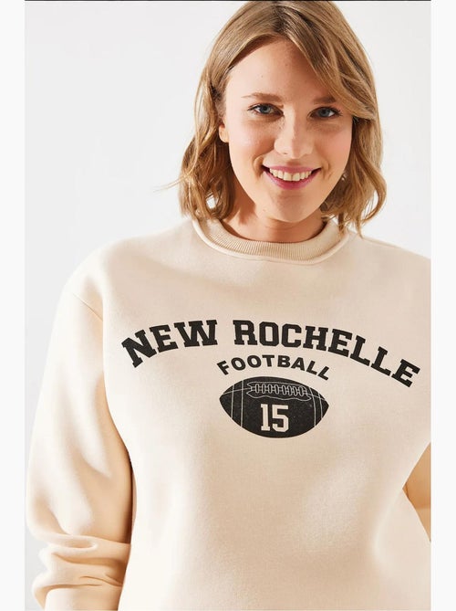 Sweat-shirt imprimé rochelle en polaire triple fil mbhs lucci - Kiabi Sweat-shirt imprimé rochelle en polaire triple fil mbhs lucci - Kiabi