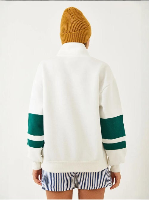 Sweat-shirt imprimé zippé brossé trois plis lucci - Kiabi Sweat-shirt imprimé zippé brossé trois plis lucci - Kiabi