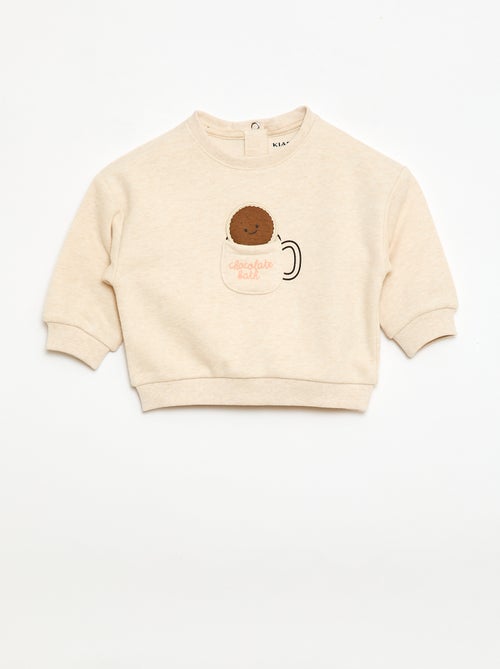 Sweat-shirt manches longues à col rond - Kiabi