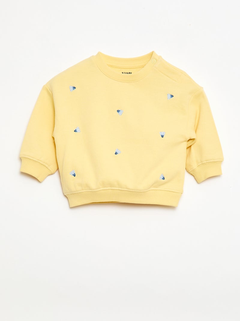 Sweat-shirt manches longues Jaune - Kiabi