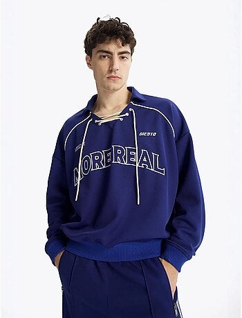 Sweat-shirt oversize à col rond et détail cravate giesto