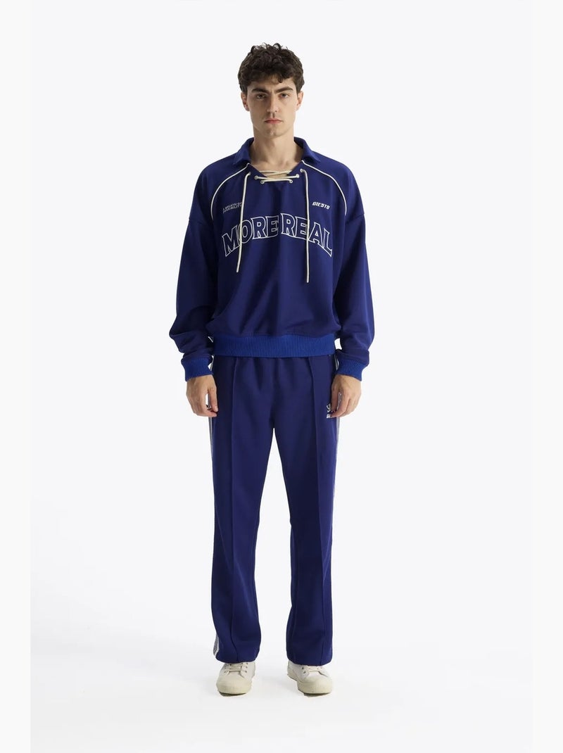 Sweat-shirt oversize à col rond et détail cravate giesto Bleu électrique - Kiabi