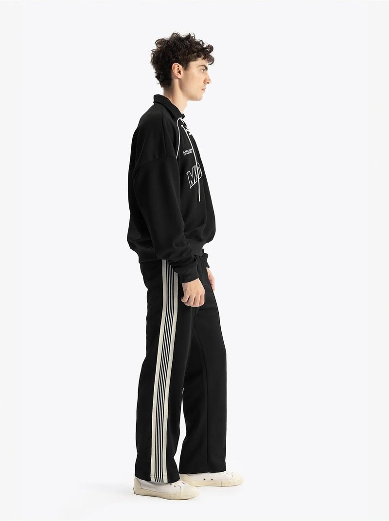 Sweat-shirt oversize à col rond et détail cravate giesto Noir - Kiabi
