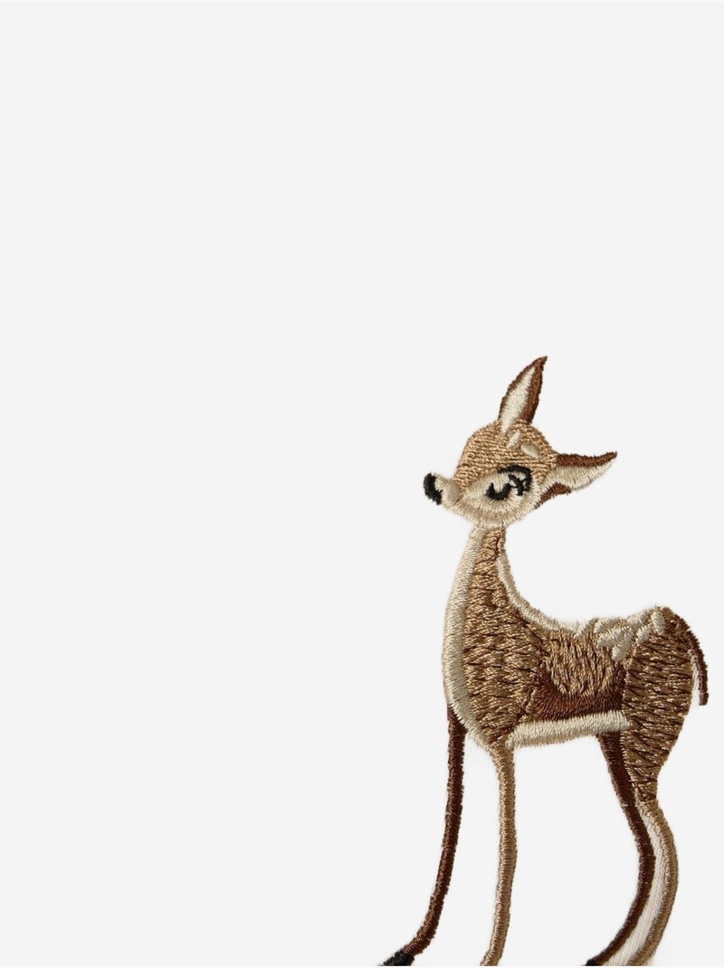 Sweat-shirt ras du cou brodé à motif animalier confortable hiccup Beige naturel - Kiabi