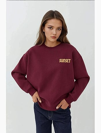 Sweat-shirt ras du cou brodé hiccup