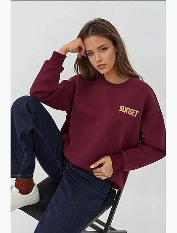 Sweat-shirt ras du cou brodé hiccup