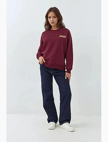 Sweat-shirt ras du cou brodé hiccup