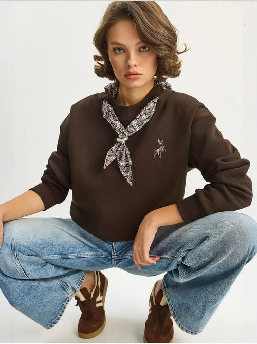 Sweat-shirt ras du cou brodé lucci - Kiabi Sweat-shirt ras du cou brodé lucci - Kiabi