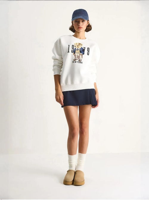 Sweat-shirt ras du cou imprimé coupe décontractée lucci - Kiabi