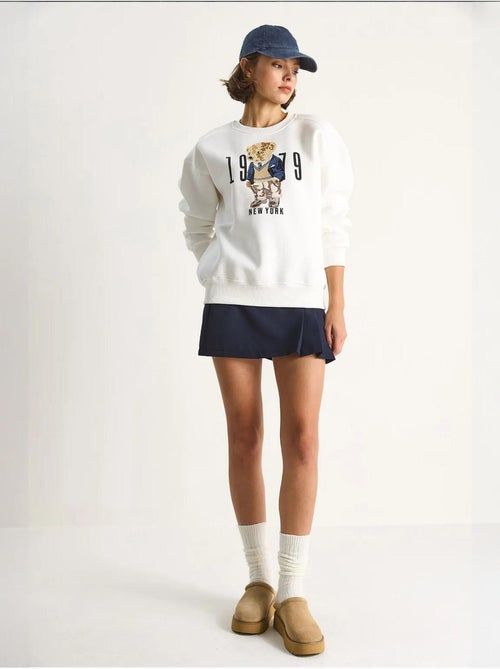 Sweat-shirt ras du cou imprimé coupe décontractée lucci - Kiabi