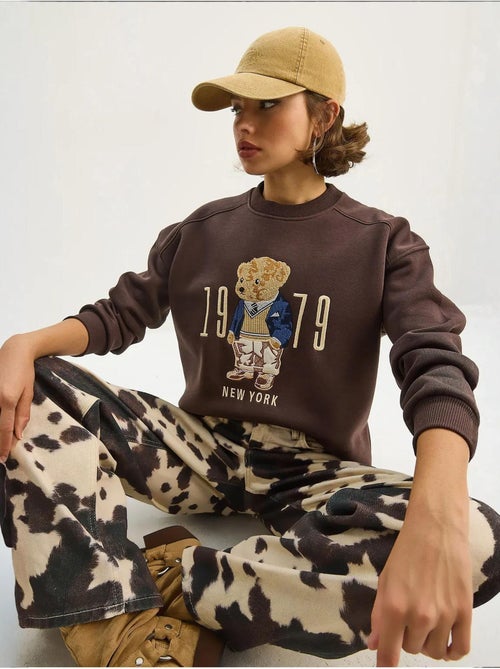 Sweat-shirt ras du cou imprimé coupe décontractée lucci - Kiabi Sweat-shirt ras du cou imprimé coupe décontractée lucci - Kiabi