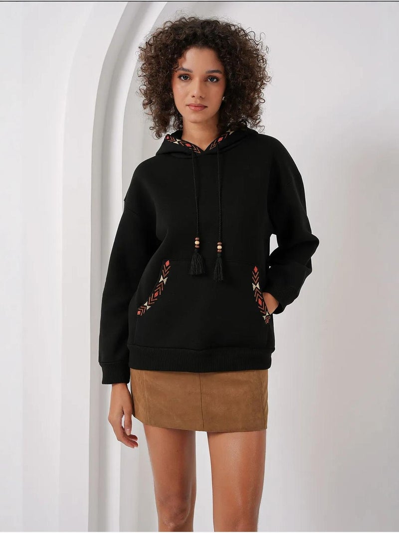 Sweat-shirt surdimensionné brodé bdart Noir - Kiabi