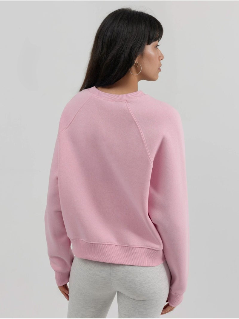 Sweat-shirt tricoté à col rond et manches longues avec détails élastiques busem Rose pâle - Kiabi