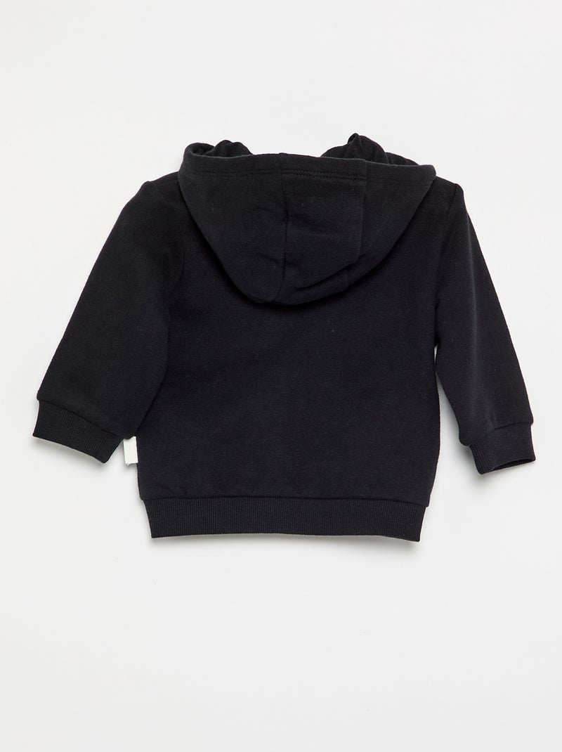 Sweat-shirt zippé à capuche Noir - Kiabi