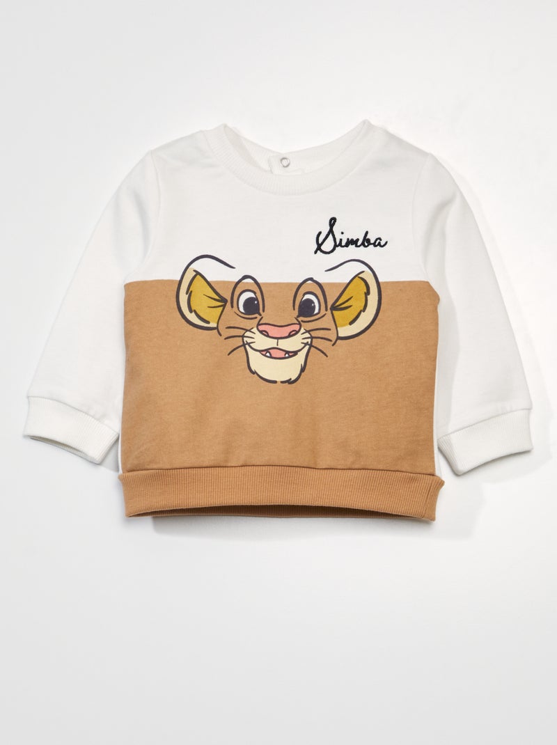 Sweat 'Simba' 'Disney' Ecru/beige - Kiabi