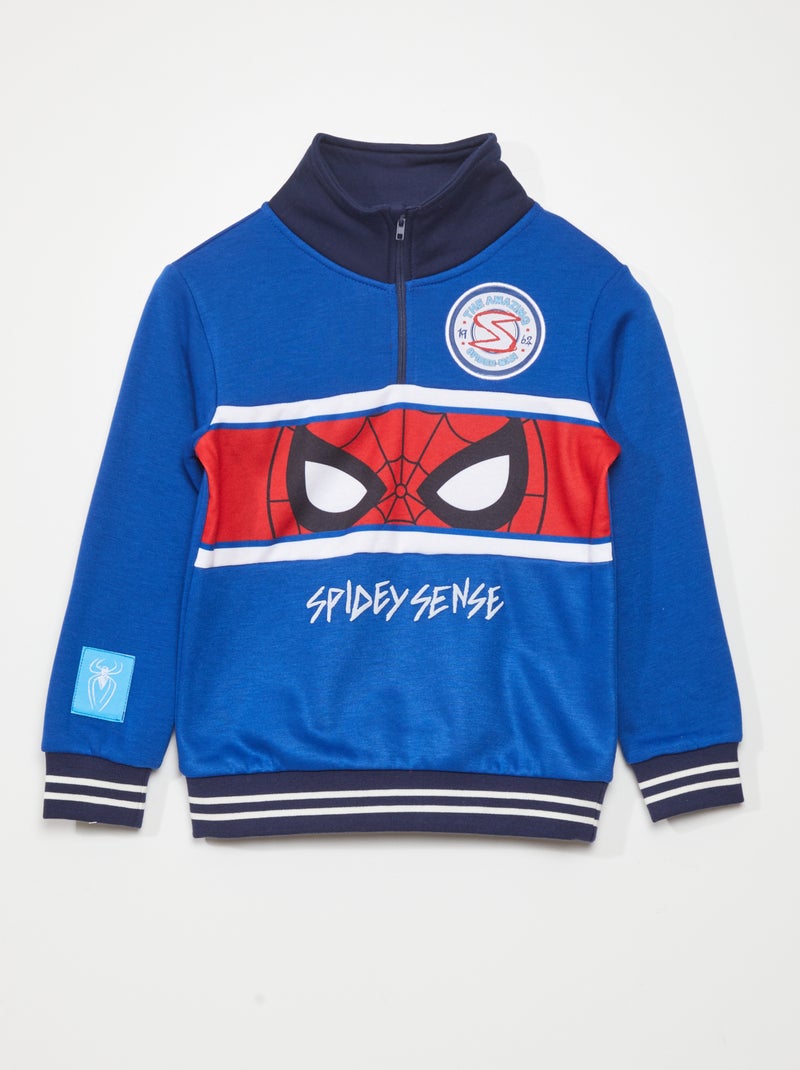 Sweat 'Spider-Man' col zippé Bleu - Kiabi