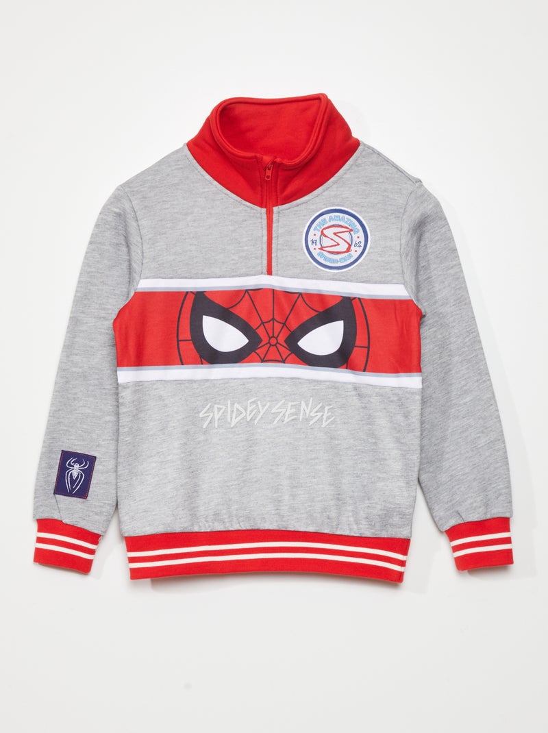 Sweat 'Spider-Man' col zippé Gris - Kiabi