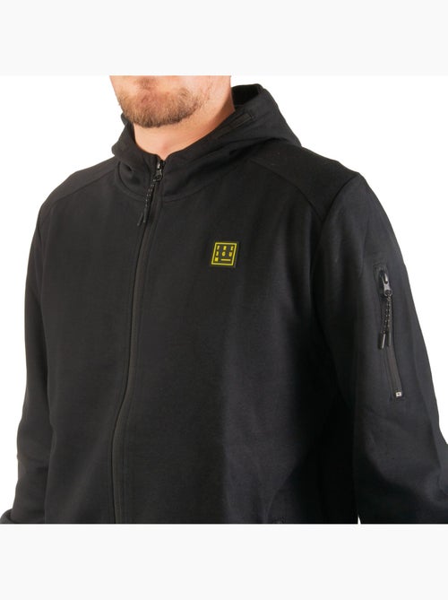 Sweat sport zippé à capuche homme en interlock et patch rubber clyde freegun - Kiabi Sweat sport zippé à capuche homme en interlock et patch rubber clyde freegun - Kiabi
