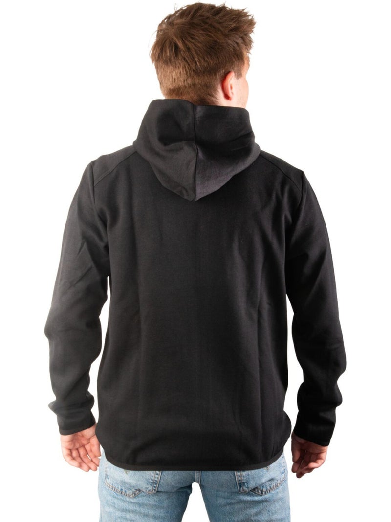 Sweat sport zippé à capuche homme en interlock et patch rubber clyde freegun Noir - Kiabi