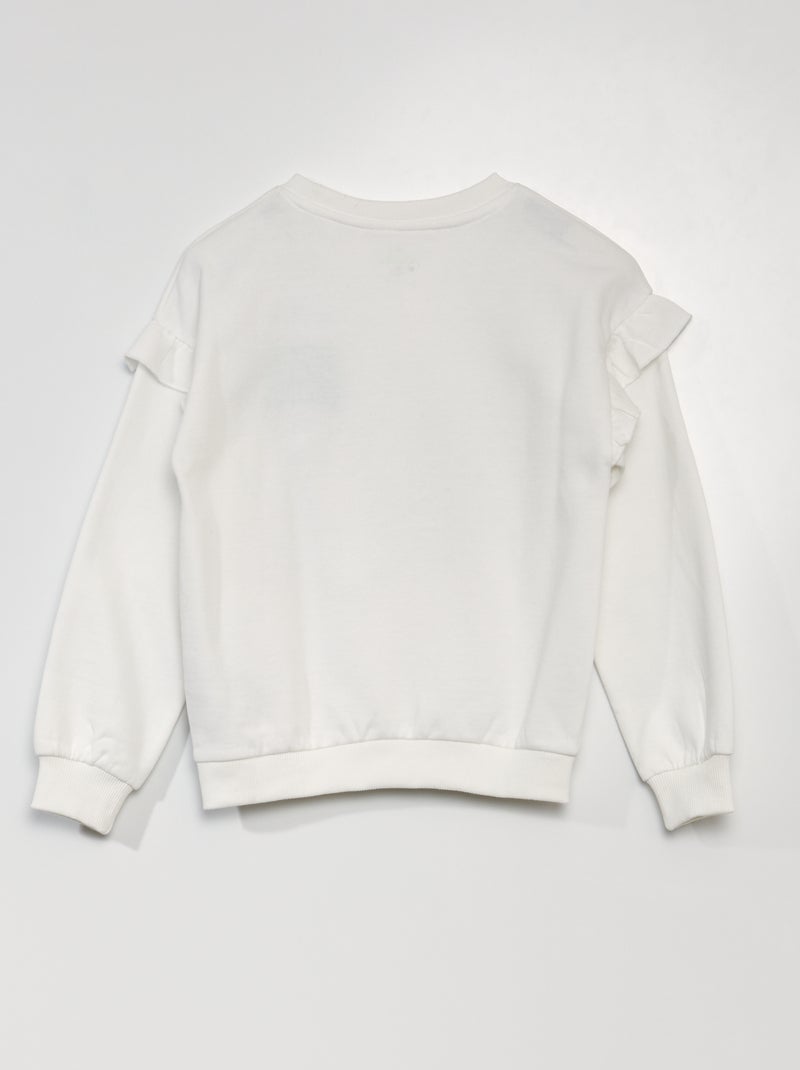 Sweat 'Stitch' avec volants aux emmanchures Blanc - Kiabi