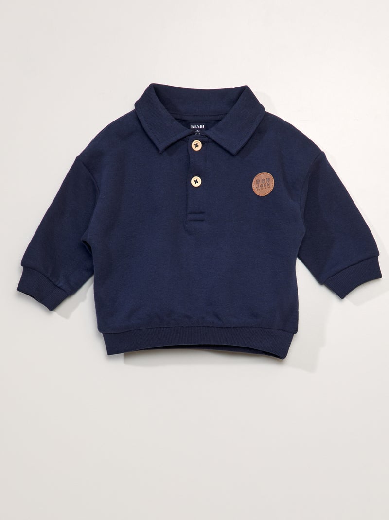 Sweat style polo Bleu marine - Kiabi