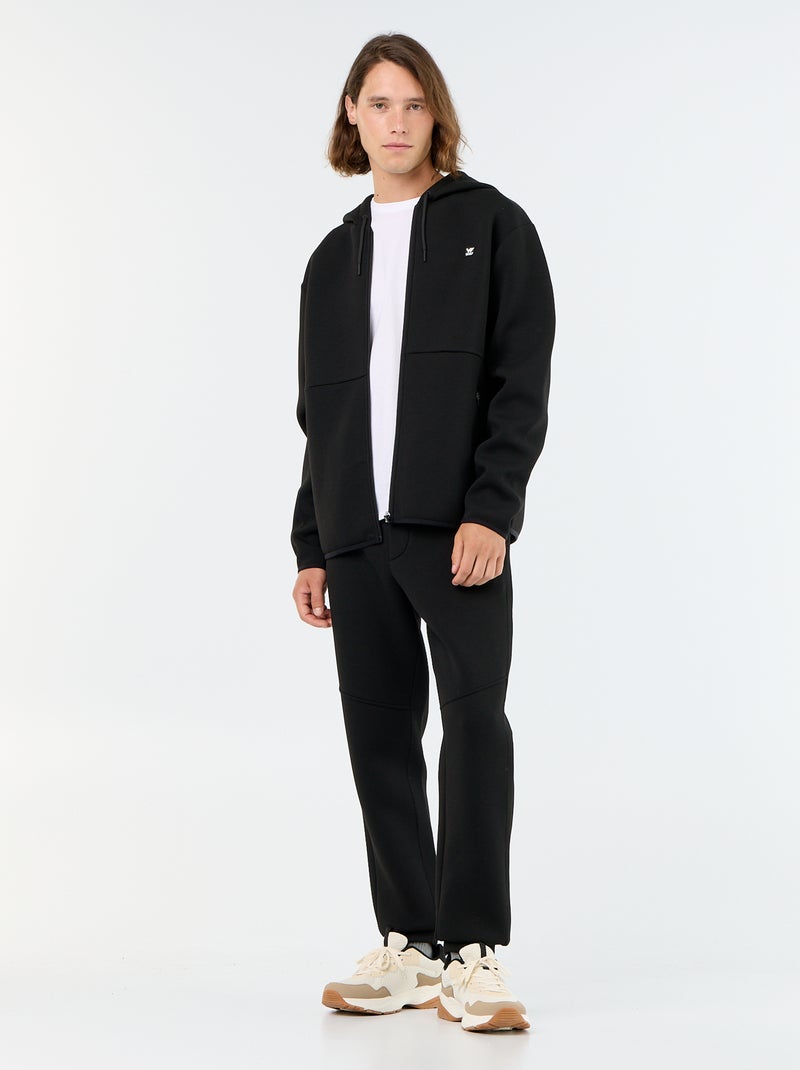 Sweat type néoprène à capuche Noir - Kiabi