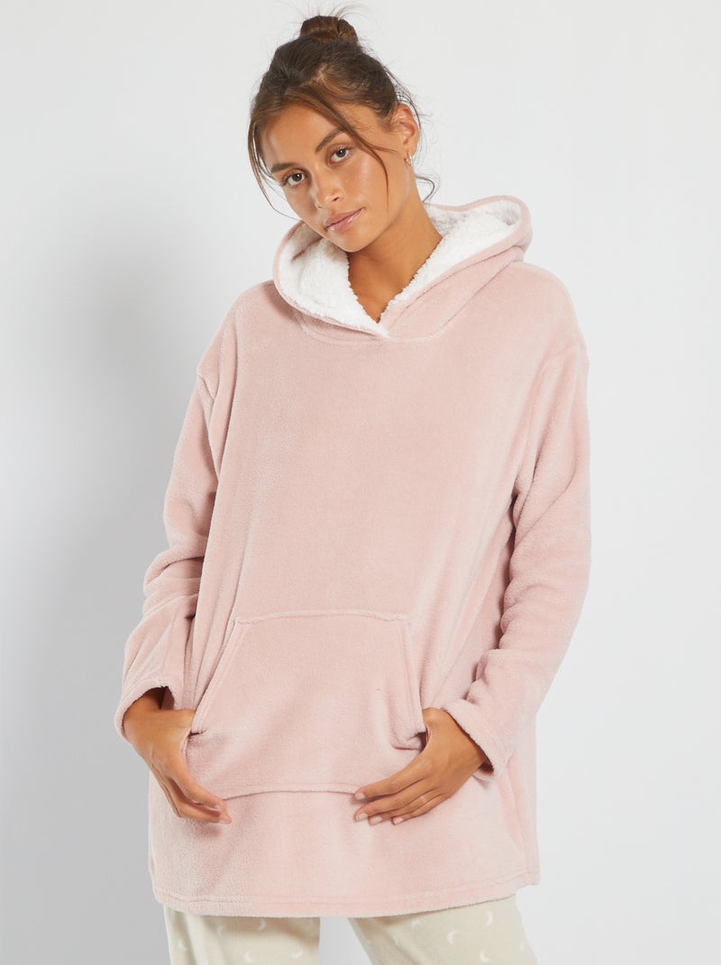 Sweat ultra doux maille peluche lilas - Kiabi