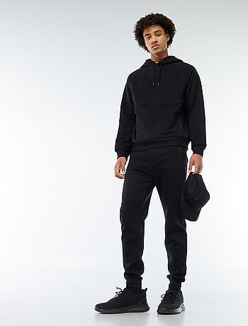 Sweat uni à capuche avec poches zippées