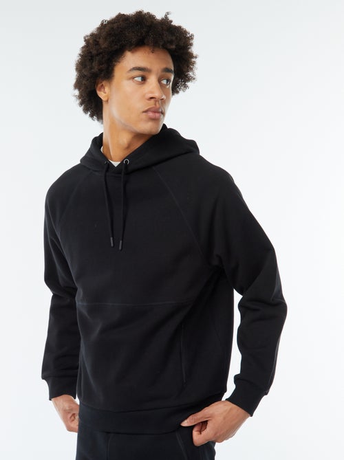 Sweat uni à capuche avec poches zippées - Kiabi