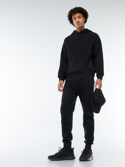 Sweat uni à capuche avec poches zippées - Kiabi