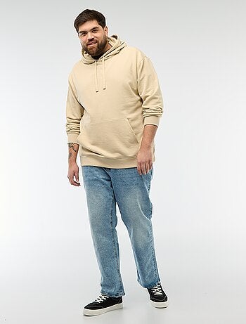 Sweat uni à capuche en french terry