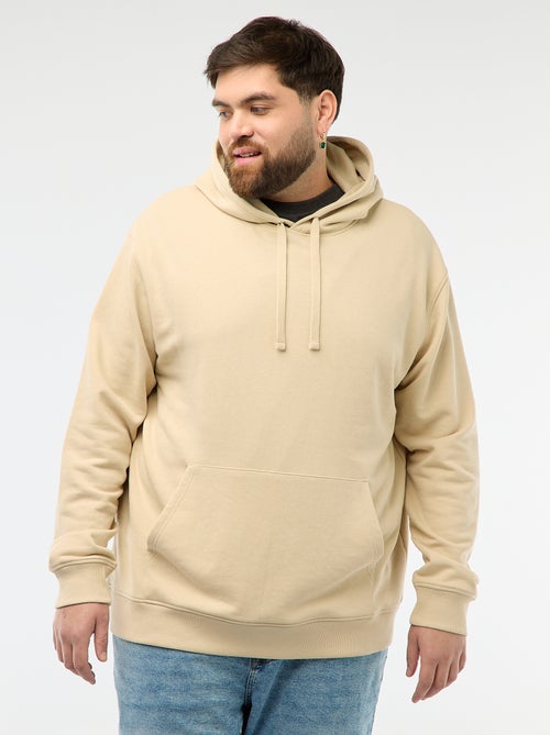 Sweat uni à capuche en french terry - Kiabi