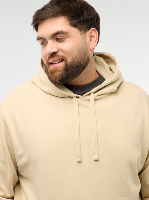 Sweat uni à capuche en french terry - Kiabi