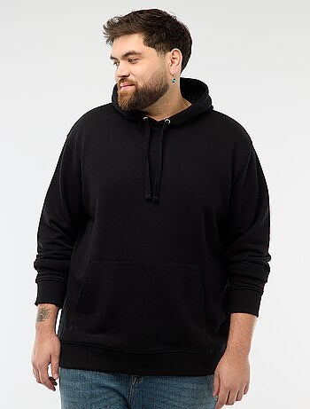 Sweat uni à capuche en french terry