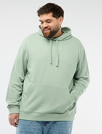 Sweat uni à capuche en french terry