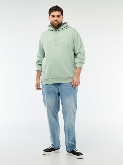 Sweat uni à capuche en french terry - Kiabi