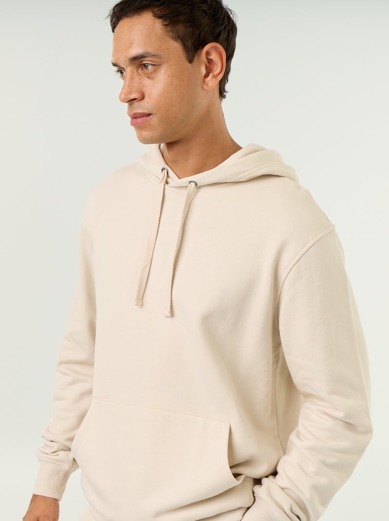 Sweat uni à capuche Gris - Kiabi
