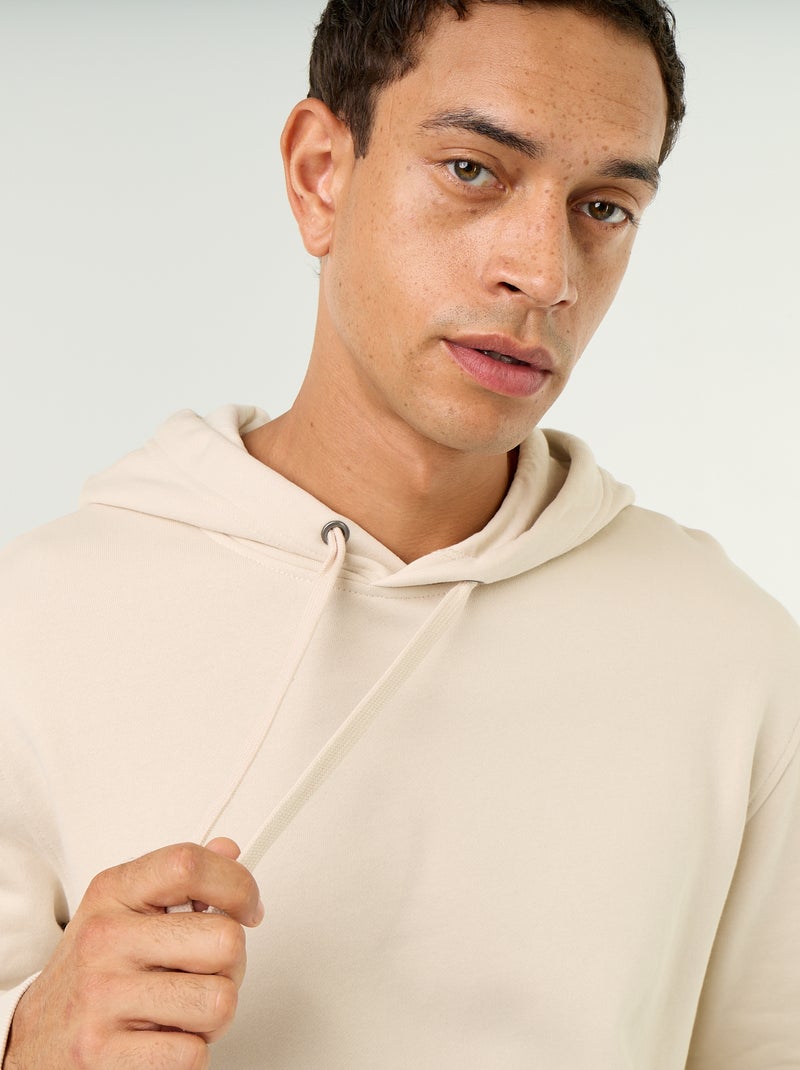 Sweat uni à capuche Gris - Kiabi