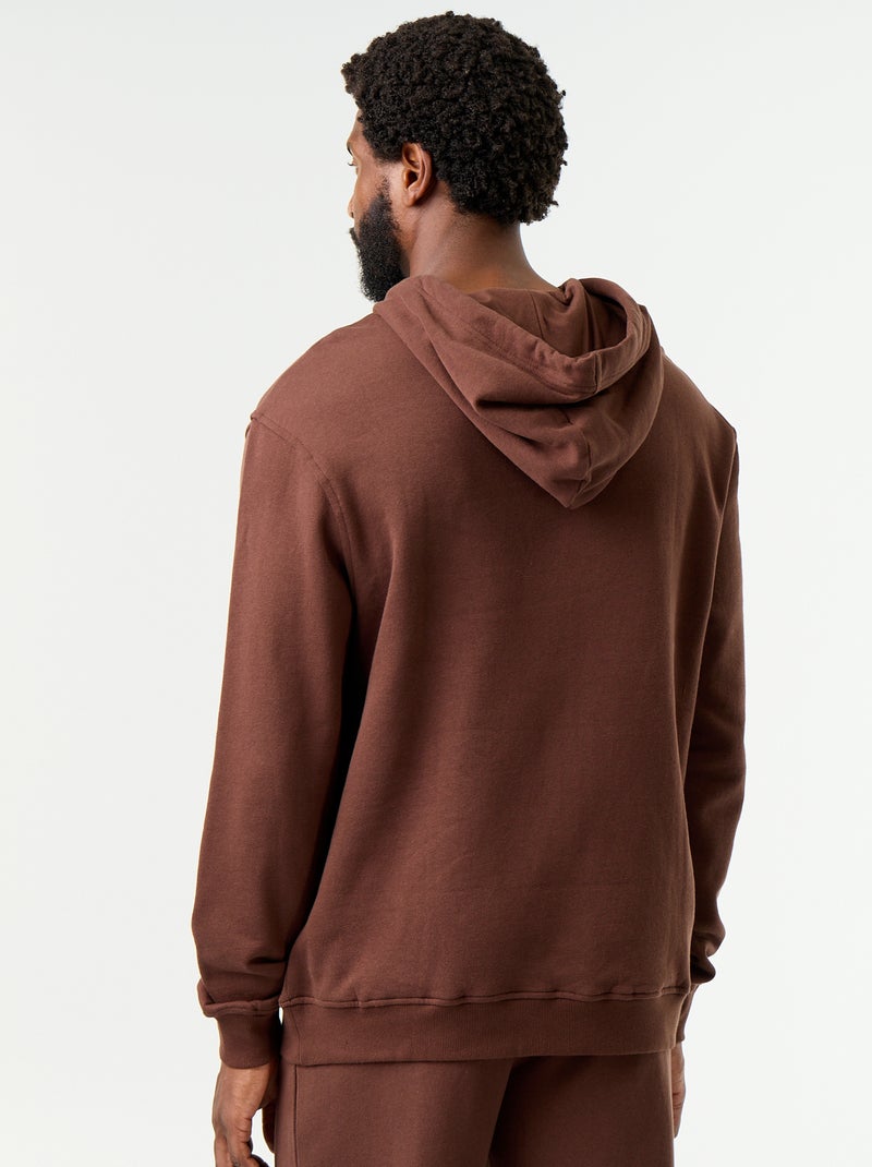 Sweat uni à capuche Marron - Kiabi