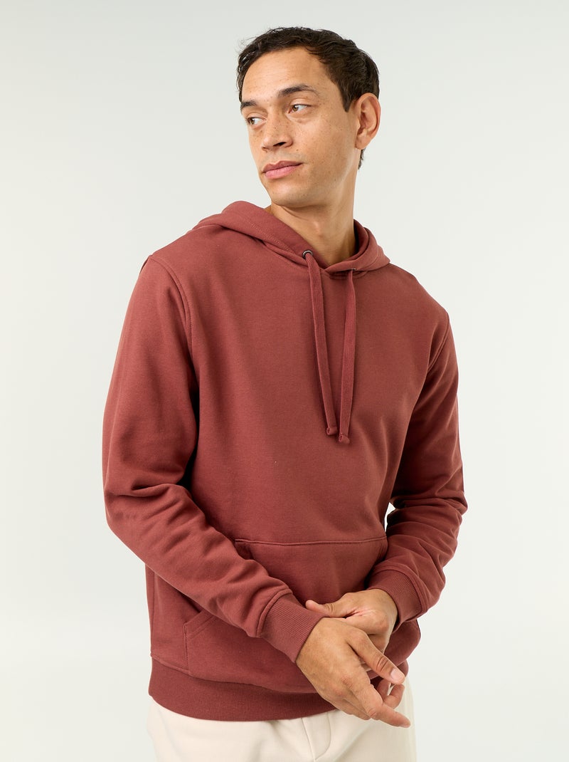 Sweat uni à capuche Marron - Kiabi