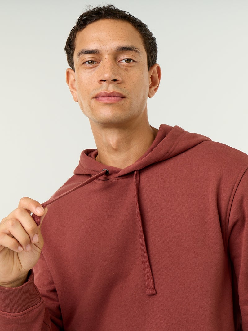 Sweat uni à capuche Marron - Kiabi