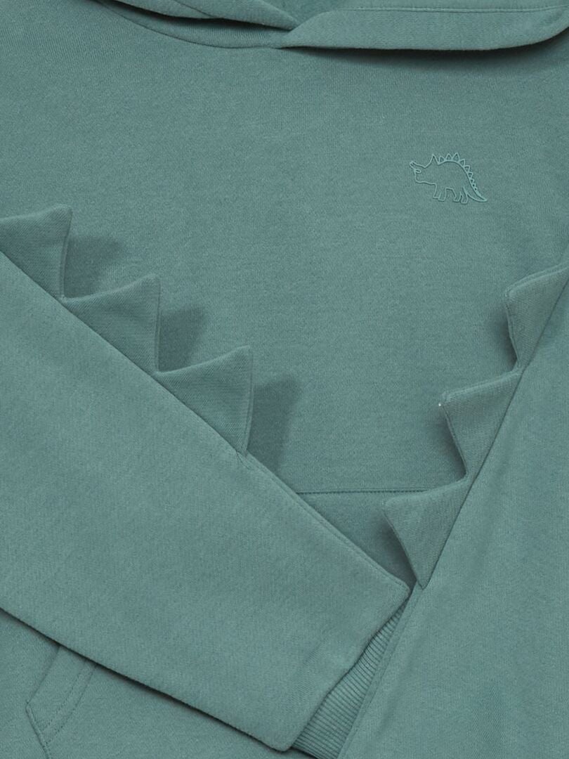 Sweat uni à capuche Vert - Kiabi