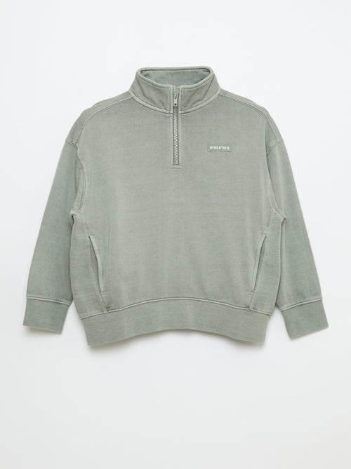 Sweat uni à col camionneur - Kiabi