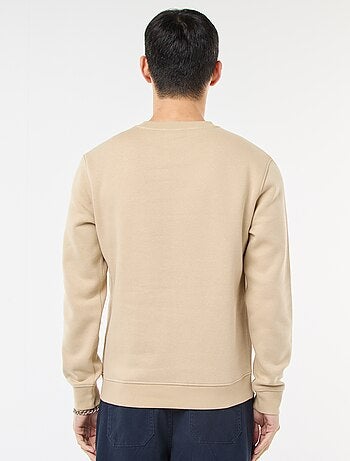 Sweat uni à col rond en molleton gratté