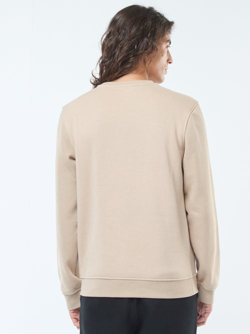 Sweat uni à col rond en molleton gratté - Kiabi