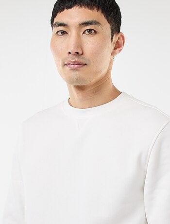 Sweat uni à col rond en molleton gratté